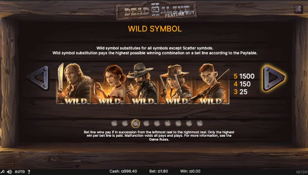 Wild symbols Dead or Alive 2